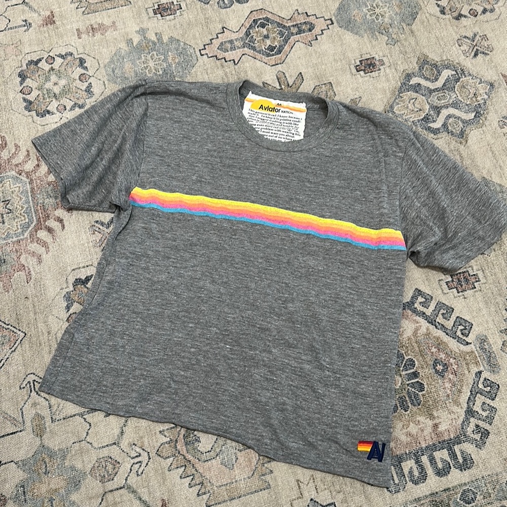 aviator nation cropped tshirt sz medium